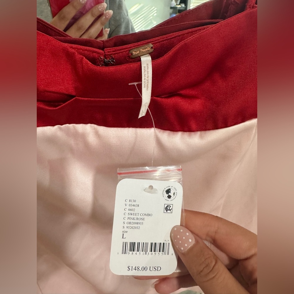 Satin Mini Dress Red Pink Sleeveless Cocktail Party Going Out - Picture 5 of 5